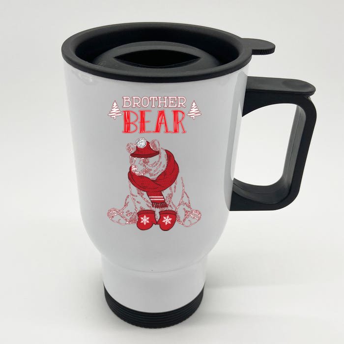 Brother Bear Christmas Santa Family Matching Pajamas Front & Back Stainless Steel Travel Mug