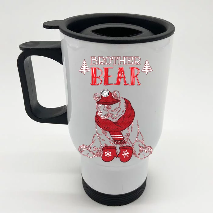 Brother Bear Christmas Santa Family Matching Pajamas Front & Back Stainless Steel Travel Mug