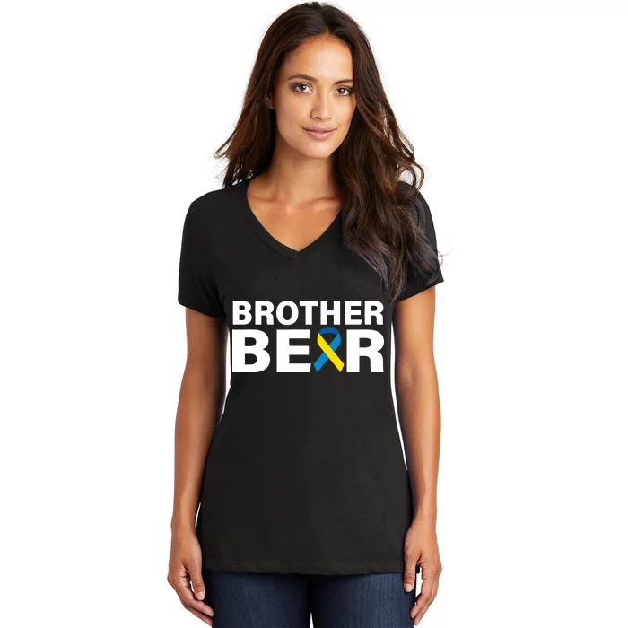 Brother Bear Down Syndrome Awareness Women's V-Neck T-Shirt