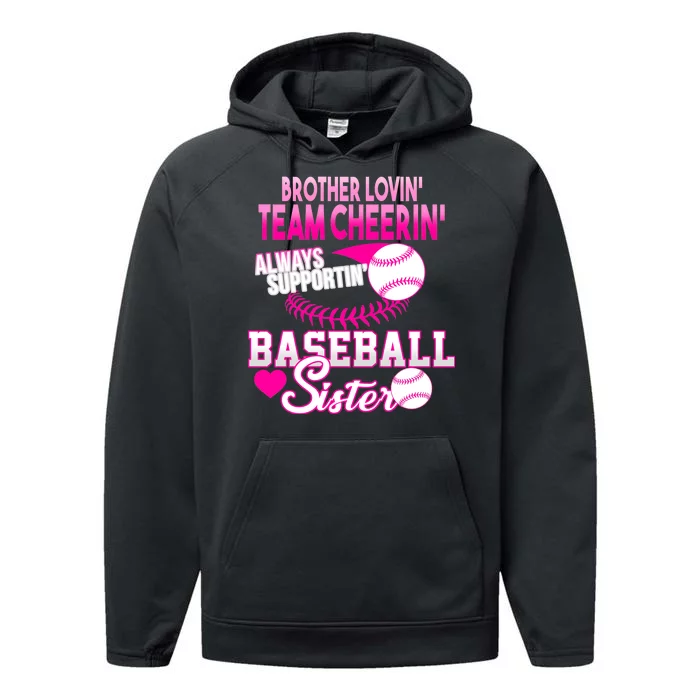 Brother Lovin Team Cheerin Baseball Sister Performance Fleece Hoodie