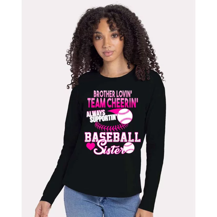 Brother Lovin Team Cheerin Baseball Sister Womens Cotton Relaxed Long Sleeve T-Shirt