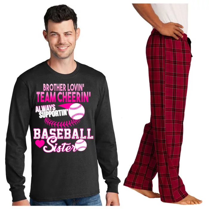 Brother Lovin Team Cheerin Baseball Sister Long Sleeve Pajama Set