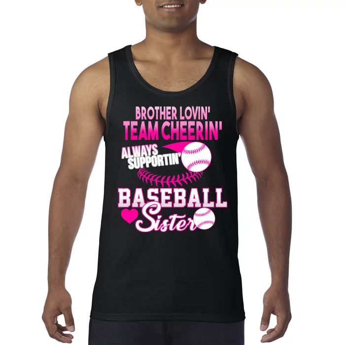 Brother Lovin Team Cheerin Baseball Sister Tank Top