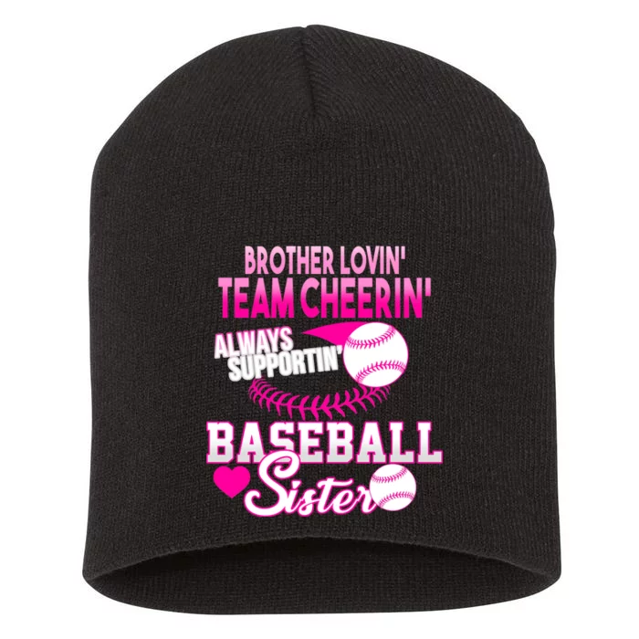 Brother Lovin Team Cheerin Baseball Sister Short Acrylic Beanie