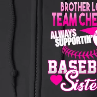 Brother Lovin Team Cheerin Baseball Sister Full Zip Hoodie