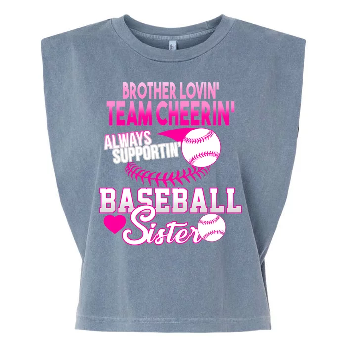 Brother Lovin Team Cheerin Baseball Sister Garment-Dyed Women's Muscle Tee