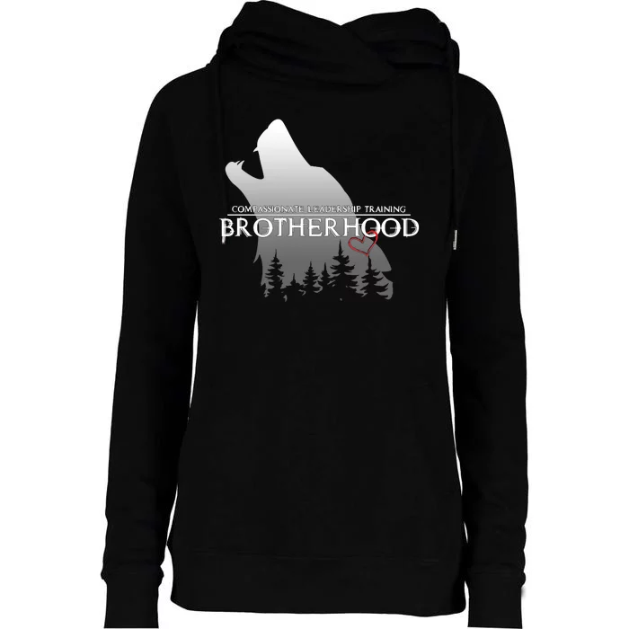 Brotherhood Compassionate Leadership Training Wolf Womens Funnel Neck Pullover Hood