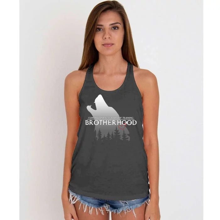 Brotherhood Compassionate Leadership Training Wolf Women's Knotted Racerback Tank