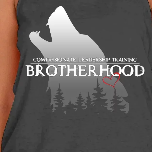 Brotherhood Compassionate Leadership Training Wolf Women's Knotted Racerback Tank