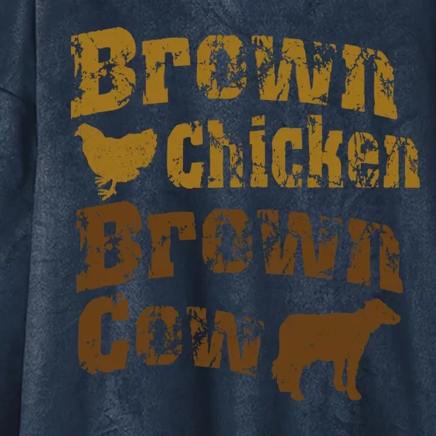 Brown Chicken Brown Cow Hooded Wearable Blanket