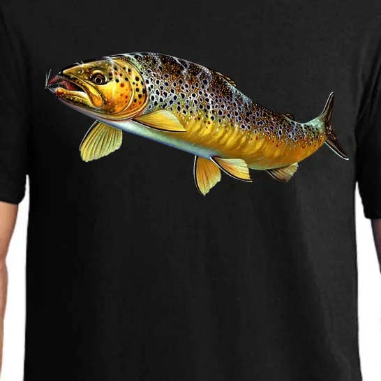 Brown Trout Fish with Fly Pajama Set