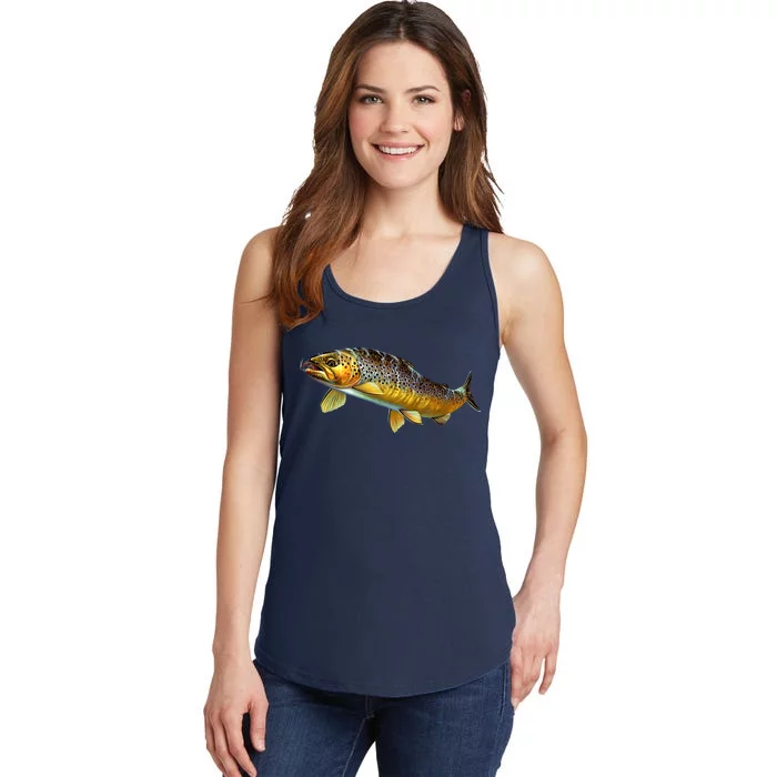 Brown Trout Fish with Fly Ladies Essential Tank