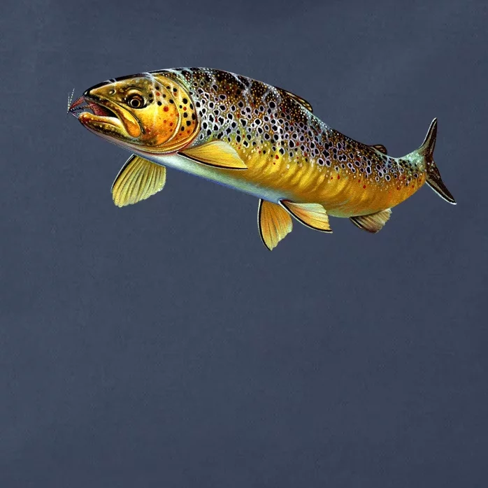 Brown Trout Fish with Fly Zip Tote Bag