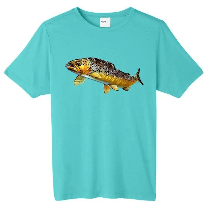 Brown Trout Fish with Fly ChromaSoft Performance T-Shirt