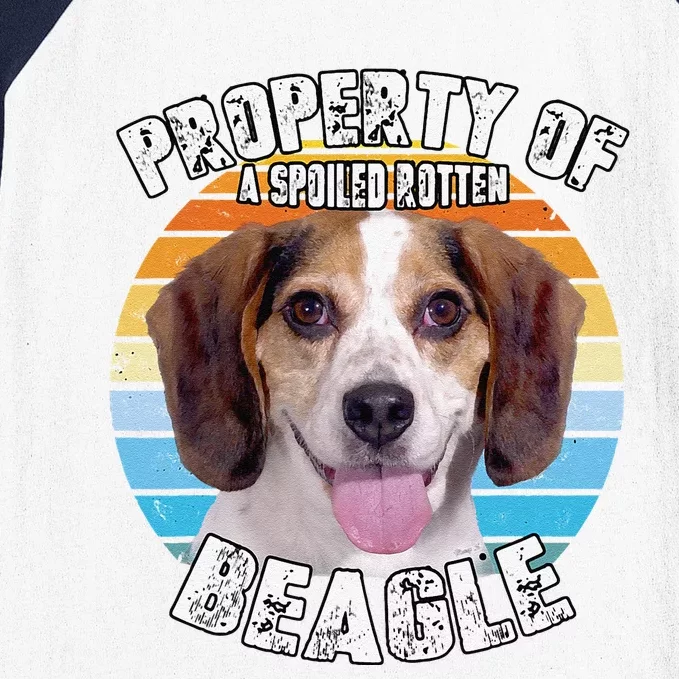 Beagle Retro Property Of Cute Dog Baseball Sleeve Shirt