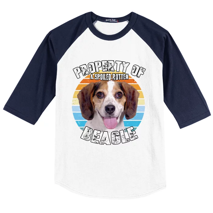 Beagle Retro Property Of Cute Dog Baseball Sleeve Shirt