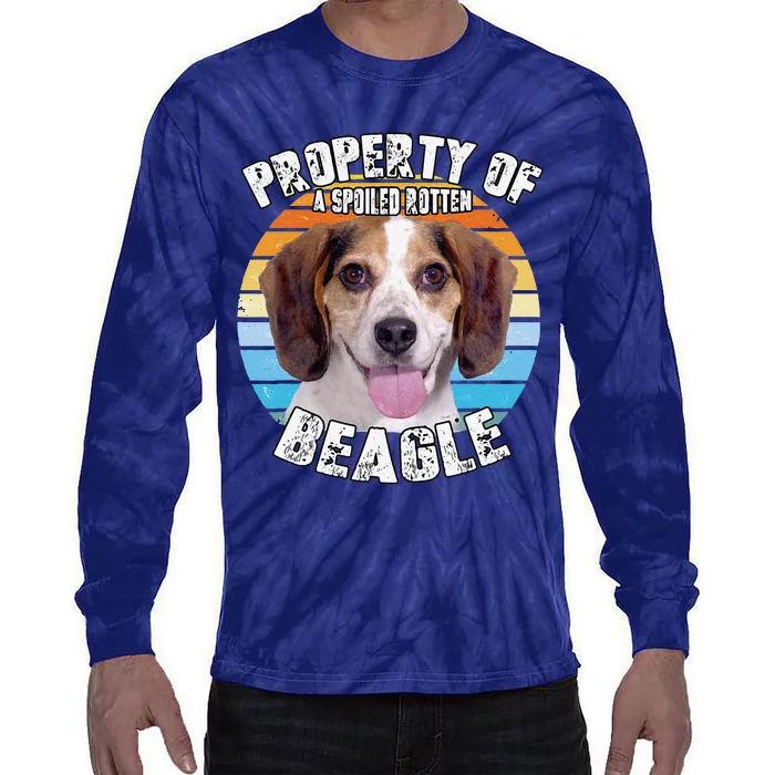 Beagle Retro Property Of Cute Dog Tie-Dye Long Sleeve Shirt