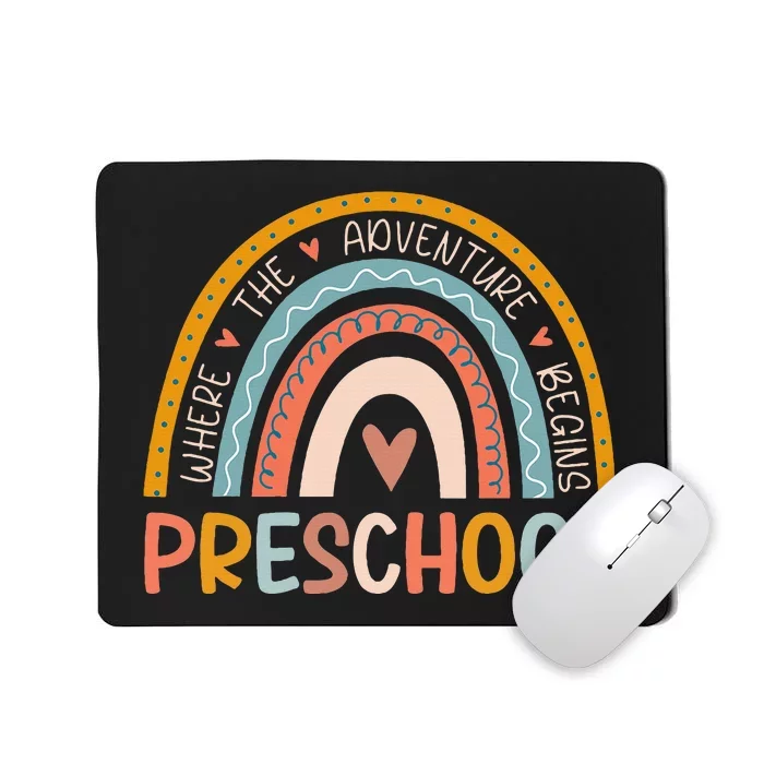 Boho Rainbow Preschool Where The Adventure Begins Teachers Mousepad