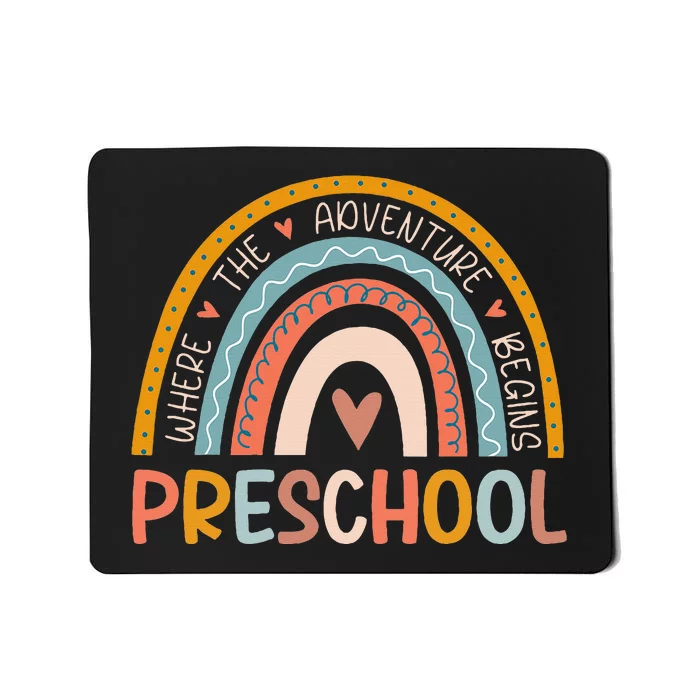 Boho Rainbow Preschool Where The Adventure Begins Teachers Mousepad