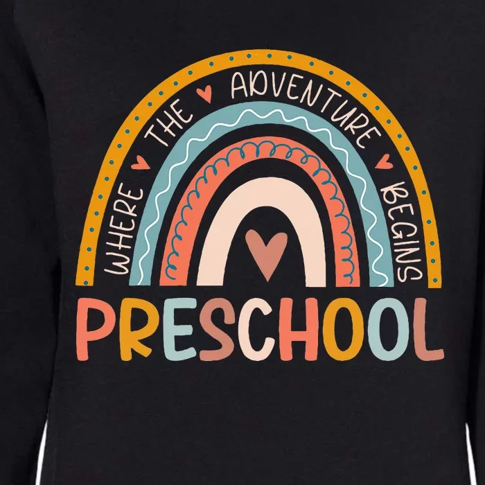 Boho Rainbow Preschool Where The Adventure Begins Teachers Womens California Wash Sweatshirt