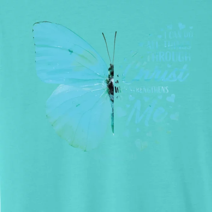 Butterfly Religious Philippians 4:13 Christian Funny Gift ChromaSoft Performance T-Shirt