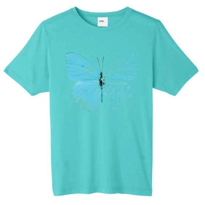 Butterfly Religious Philippians 4:13 Christian Funny Gift ChromaSoft Performance T-Shirt