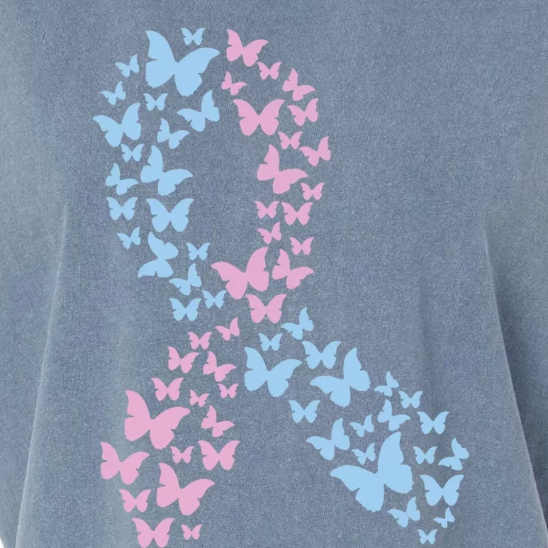 Butterfly Ribbon Pregnancy And Infant Loss Awareness Month Gift Garment-Dyed Women's Muscle Tee