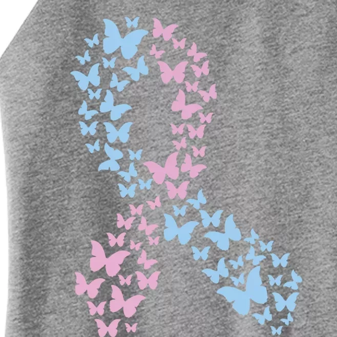 Butterfly Ribbon Pregnancy And Infant Loss Awareness Month Gift Women’s Perfect Tri Rocker Tank