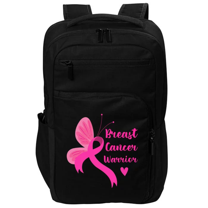 Butterfly Ribbon Pink Breast Cancer Warrior Awareness Cool Gift Impact Tech Backpack