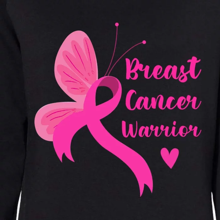 Butterfly Ribbon Pink Breast Cancer Warrior Awareness Cool Gift Womens California Wash Sweatshirt