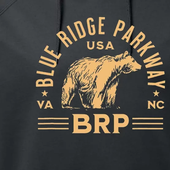 Blue Ridge Parkway BRP North Carolina Virginia Bear Design Performance Fleece Hoodie