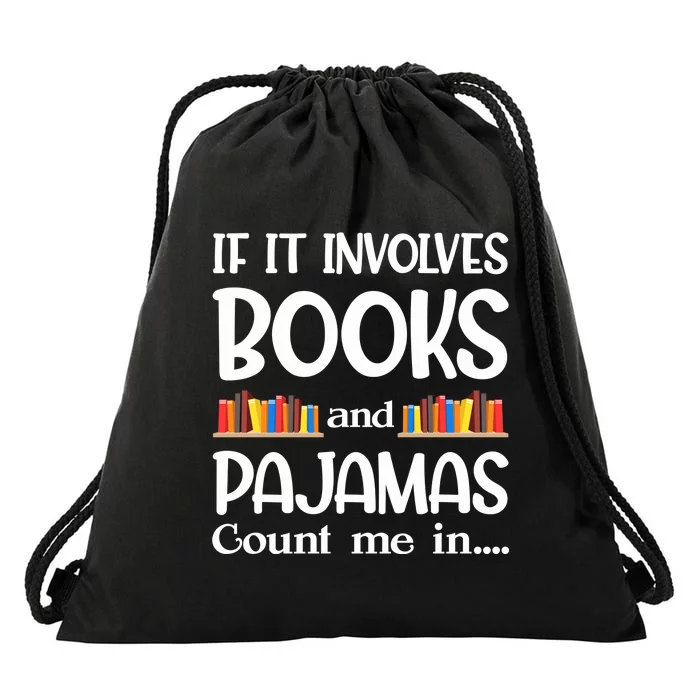 Book Reader Pajamas Bookworm Funny Reading Drawstring Bag