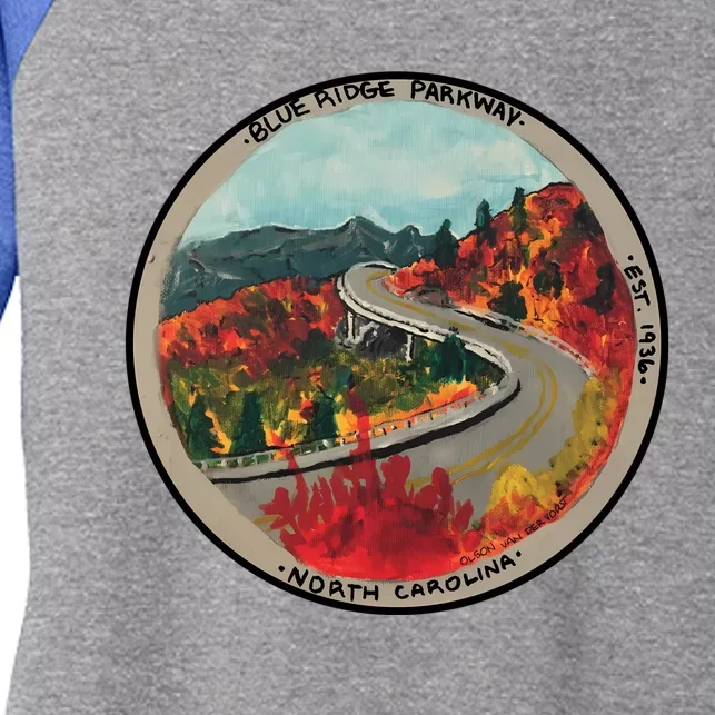 Blue Ridge Parkway Viaduct Women's Tri-Blend 3/4-Sleeve Raglan Shirt