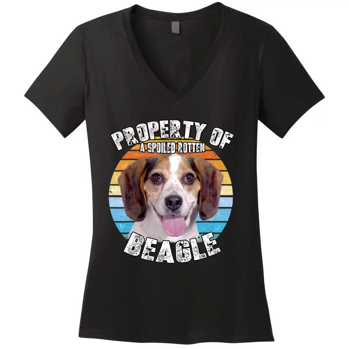 Beagle Retro Property Of Women's V-Neck T-Shirt