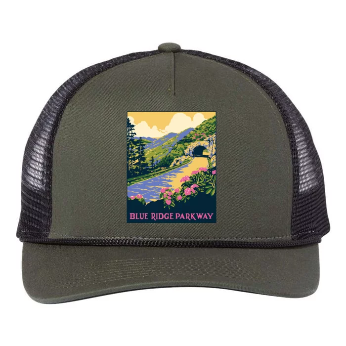 Blue Ridge Parkway Retro Rope Trucker Hat Cap