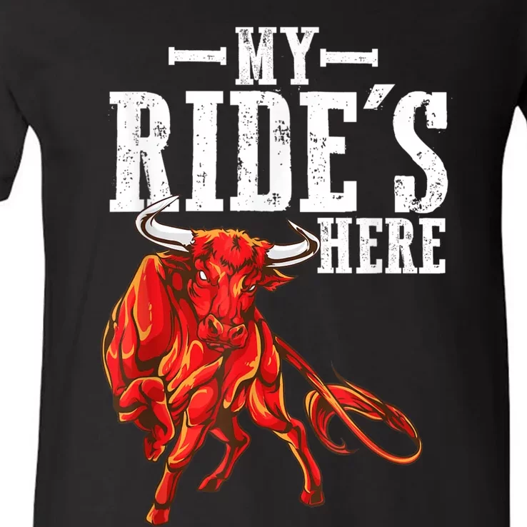 Bull Riding PBR Rodeo Bull Riders For Western Ranch Cowboys V-Neck T-Shirt