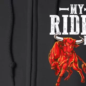 Bull Riding PBR Rodeo Bull Riders For Western Ranch Cowboys Full Zip Hoodie