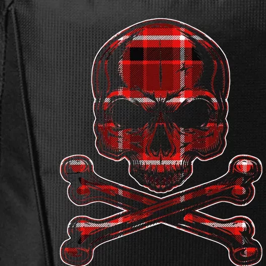 Buffalo Red Plaid Merry Christmas Skull Crossbones City Backpack