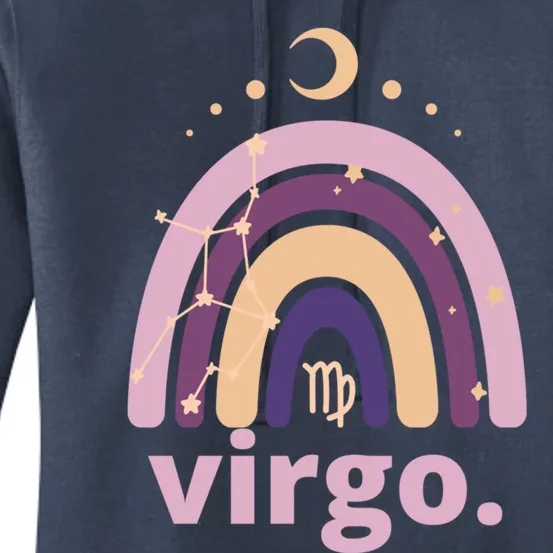 Boho Rainbow Pink Virgo Zodiac Sign Horoscope Birthday Gift Women's Pullover Hoodie