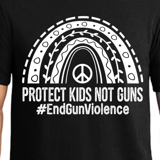 Boho Rainbow Protect Kids Not Guns End Gun Violence Orange Pajama Set