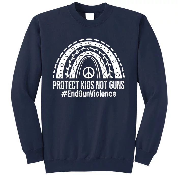 Boho Rainbow Protect Kids Not Guns End Gun Violence Orange Tall Sweatshirt