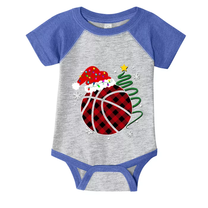 Buffalo Red Plaid Basketball Christmas Player Sport Xmas Gift Infant Baby Jersey Bodysuit