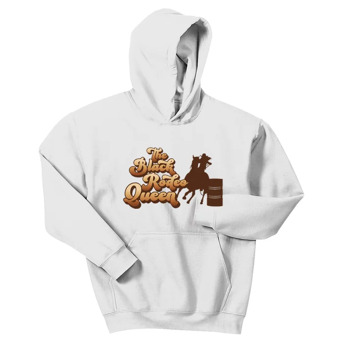 Black Rodeo Queen Barrel Racing African American Cowgirl Kids Hoodie