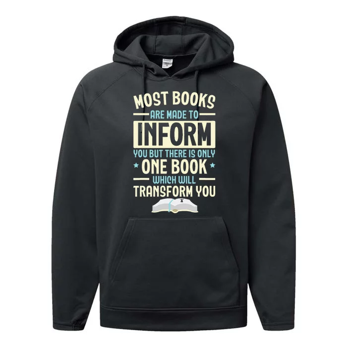 Bible Reader Religious Pastor Scripture Christian Believer Performance Fleece Hoodie