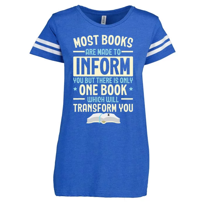 Bible Reader Religious Pastor Scripture Christian Believer Enza Ladies Jersey Football T-Shirt