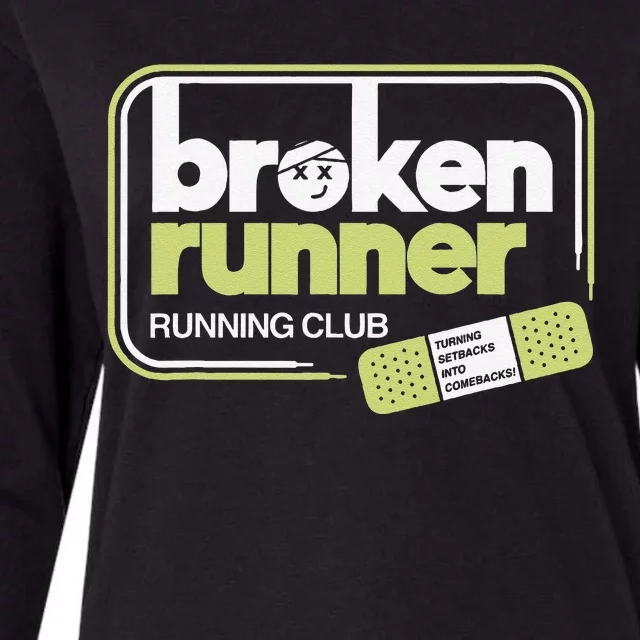 Broken Runner Running Club Turning Setbacks Into Comebacks Gift Womens Cotton Relaxed Long Sleeve T-Shirt