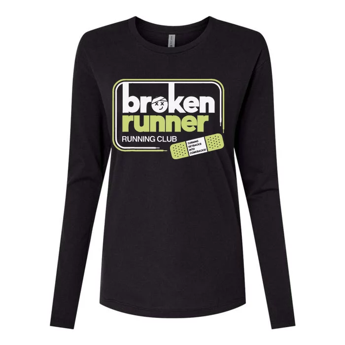 Broken Runner Running Club Turning Setbacks Into Comebacks Gift Womens Cotton Relaxed Long Sleeve T-Shirt