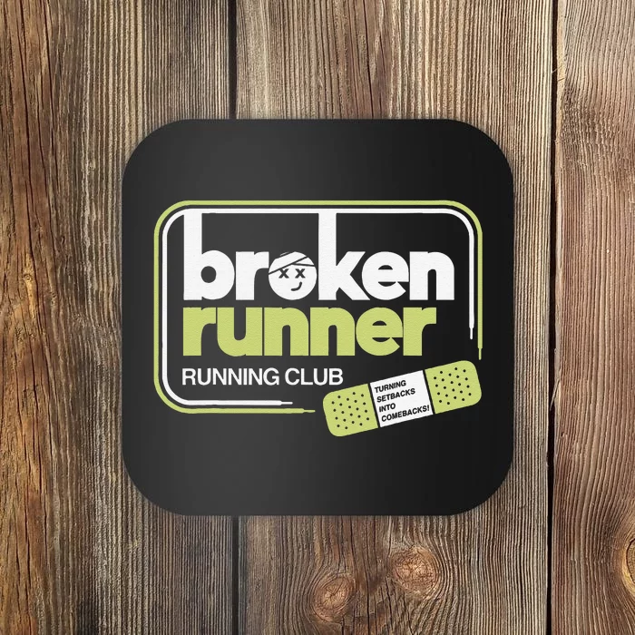 Broken Runner Running Club Turning Setbacks Into Comebacks Gift Coaster