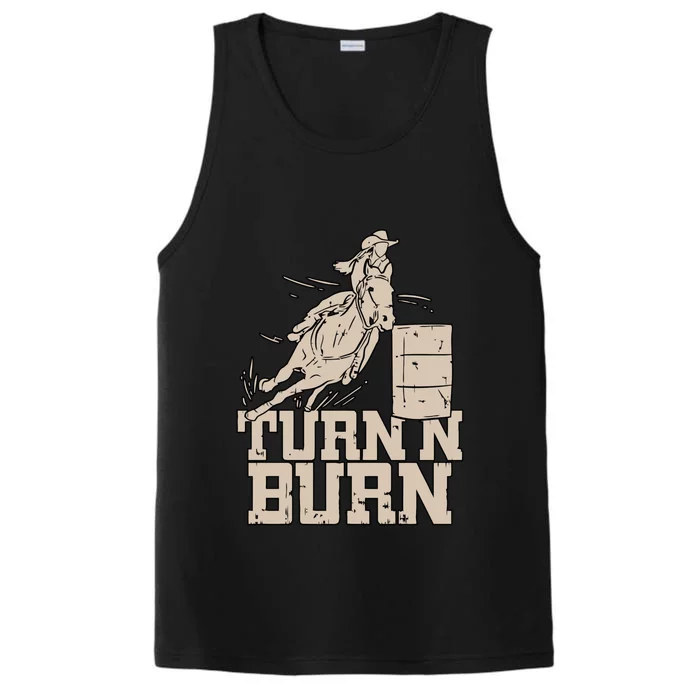 Barrel Racing Racer Rodeo Turn N Burn Performance Tank