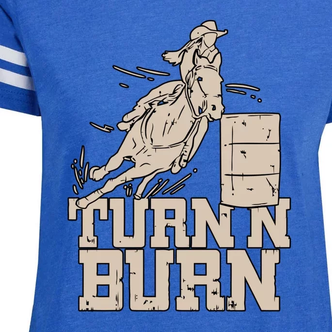 Barrel Racing Racer Rodeo Turn N Burn Enza Ladies Jersey Football T-Shirt